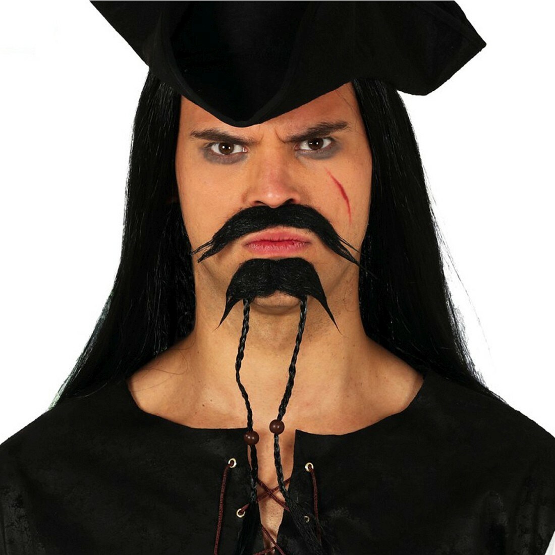 NET TOYS Piraten-Bart Jack Sparrow – Schwarz, Kunsthaar, Für Mottoparty & Karneval