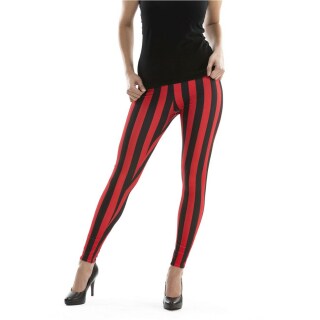 Coole gestreifte Leggins Clown Rot-Schwarz