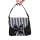 Elegante Gothic Handtasche mit Streifen Schwarz-Weiß 18x20cm