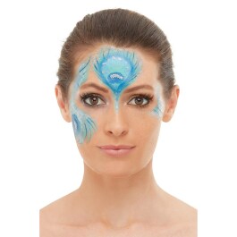 Sch&ouml;nes Schminkset Pfau mit Glitzer Blau 81,6g