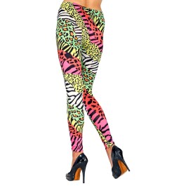 Schrille 80er Jahre Damen-Leggings Animal Print