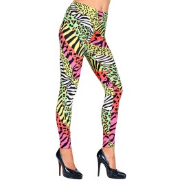 Schrille 80er Jahre Damen-Leggings Animal Print S/M (34 - 40)