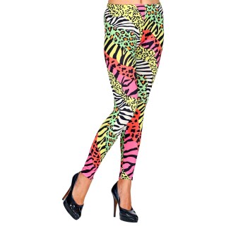 Schrille 80er Jahre Damen-Leggings Animal Print L/XL (42 - 48)