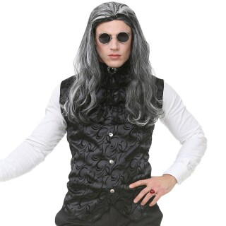 Gothic-Weste für Herren mit Jabot Schwarz-Grau