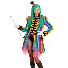 Nobler Regenbogen-Frack Dompteurin für Damen Blau L (42/44)