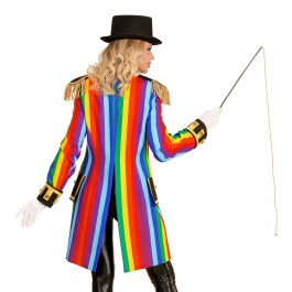 Nobler Regenbogen-Frack Dompteurin für Damen Blau L (42/44)