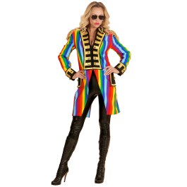 Nobler Regenbogen-Frack Dompteurin für Damen Blau XL (46/48)