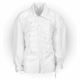 Extravagantes Rüschenhemd Barock für Herren Weiß XL (54)