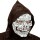 Gruselige Totenkopf-Maske mit Kapuze Weiß-Schwarz