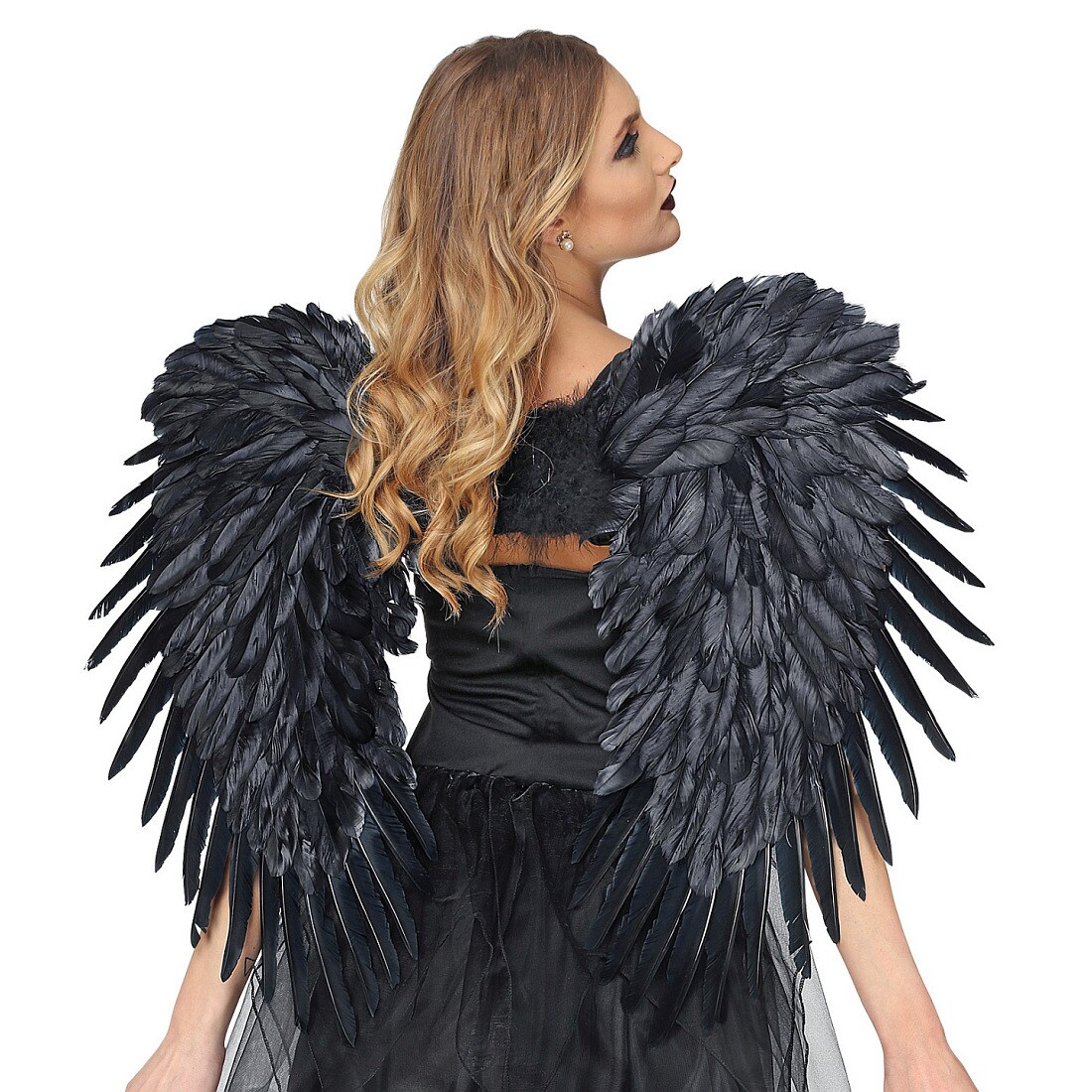Große schwarze Engelsflügel für Männer. Engelflügel Kostüm. Nur
