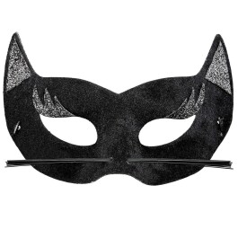 Aufregende Katzenmaske f&uuml;r Frauen Schwarz-Silber