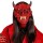 Schaurige Teufelsmaske mit Hörnern Rot