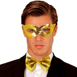 Schimmernde Pailletten-Maske für Damen & Herren Gold