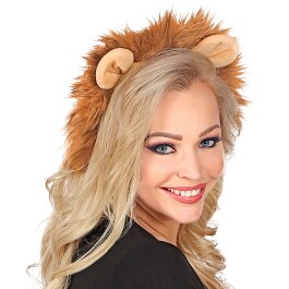 Kostüm-Set Löwe mit Kopfschmuck und Schwanz Braun-Beige