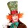 Verrückter Hutmacher Hut mit Haaren Grün-Orange