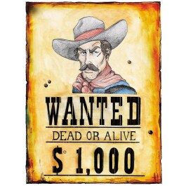 Wanted Poster Wilder Westen 38x50cm