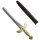 Arabischer Spielzeug-Dolch mit Schmuckstein Gold-Schwarz 45cm