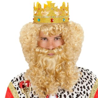 König-Perücke für Männer mit Vollbart Blond