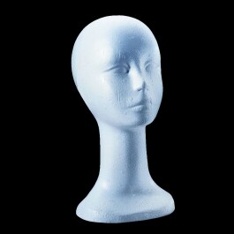 Weiblicher Styropor Perückenkopf Weiß 32cm
