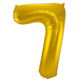 Edler Folienballon mit Ziffer 7 Gold 86cm