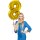 Edler Folienballon mit Ziffer 8 Gold 86cm