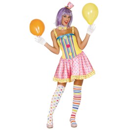Kunterbuntes Damenkleid Clown XS/S (36/38)