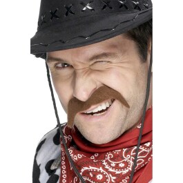 Cowboy Bart Kunstbart Braun