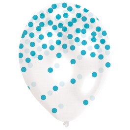 6 Kunterbunte Konfetti Luftballons 27,5 cm