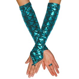 Lange fingerlose Handschuhe Meerjungfrau Grün