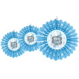 Niedlicher Wabenball zur Jungen Babyparty Blau 23 x 18 cm