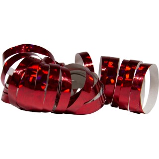 2er Set Holographische Luftschlangen 4 m Rot