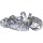 2er Set Holographische Luftschlangen 4 m Silber