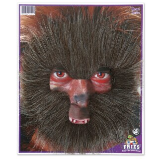 Gruselige Fell-Maske Werwolf mit Gummiband für Erwachsene Braun