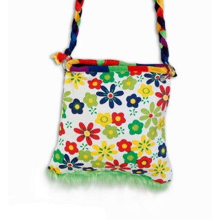 Bunte Blümchen-Tasche Love & Peace 20 x 20 cm