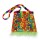 Farbenfrohe Flower Power Tasche mit Plüsch-Fransen 20 x 20 cm