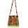 Farbenfrohe Flower Power Tasche mit Plüsch-Fransen 20 x 20 cm