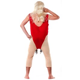Witziges Lifeguard Kostüm für Herren Rot-Hautfarben XL (56/58)