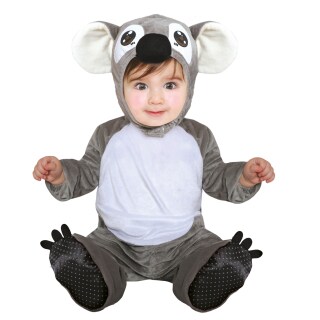 Niedliches Koala-Bär Kostüm für Kinder Grau-Weiß 1 - 2 Jahre, 92 - 93 cm