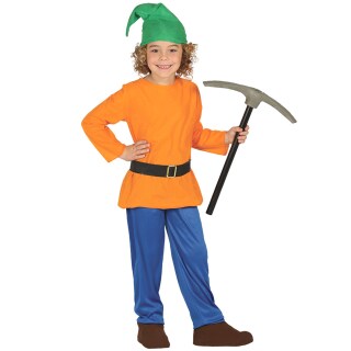 Zwergen-Kostüm für Kinder Orange-Blau 7 - 9 Jahre, 127 - 132 cm