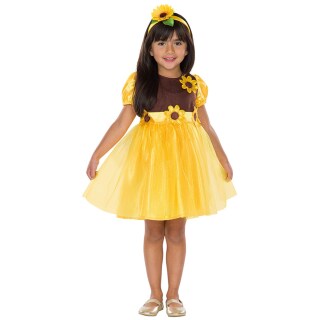 Sonnenblumen Kostüm für Mädchen Gelb-Braun 104, 3 - 4 Jahre