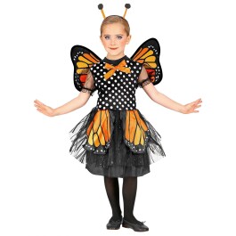 Schmetterling Kostüm für Mädchen Schwarz-Orange