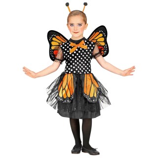 Schmetterling Kostüm für Mädchen Schwarz-Orange 140, 8 - 10 Jahre