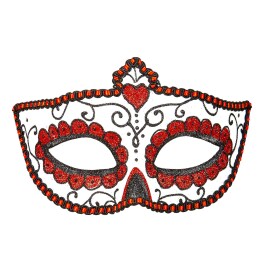 Elegante Sugar Skull Maske Rot-Weiß