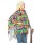 Farbenfroher Hippie Poncho mit Stirnband