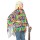 Farbenfroher Hippie Poncho mit Stirnband