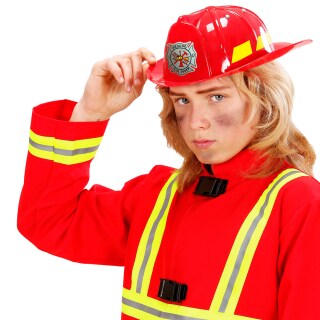 Authentischer Feuerwehr Helm für Kinder Rot