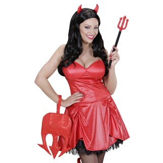 Originelle Dreizack Handtasche Lady Devil Rot 25 x 33 cm