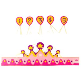 Originelle Geburtstagskrone M&auml;dchen Pink 36,5 x 19,5 cm