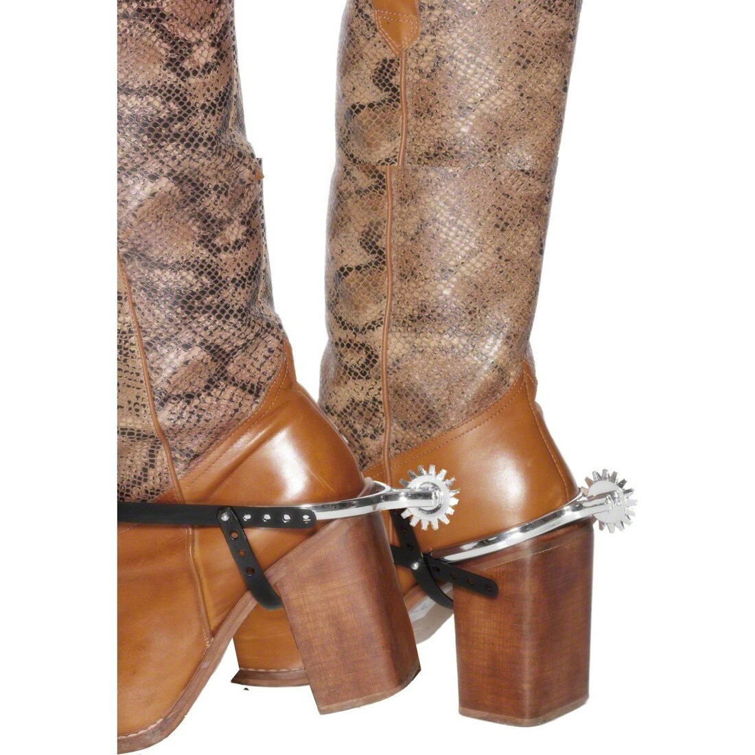 Zwarte western reining sporen met bloemen decoratie POOL S