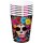 6 Pappbecher Tag der Toten Halloween Partybecher 240ml